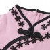 Chinese Style Kid Girls Half Sleeve Pink Cheongsam Dress