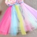 2015 Toddler Kids Girls Rainbow Sleeveless Princess Party Gauze Skirt Tutu Dress
