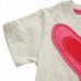 2015 New Little Maven Baby Girl Children Rabbit Light Grey Cotton Short Sleeve T-shirt