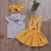 Polka Dot Girls Top + Bow + Dress Three-Piece Set for 2Y-5Y