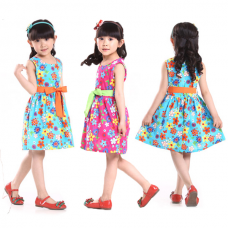 Baby Girls Sleeveless Flower Colorful Bowknot Princess Dress