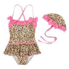 Children Baby Girls Leopard Bikini Kids Swimsuit Siamesed Swimwear