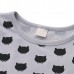 Kid Girls Black Cats Printed Long Sleeve Dress
