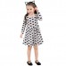 Kid Girls Black Cats Printed Long Sleeve Dress