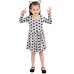 Kid Girls Black Cats Printed Long Sleeve Dress
