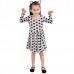 Kid Girls Black Cats Printed Long Sleeve Dress