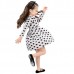 Kid Girls Black Cats Printed Long Sleeve Dress