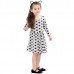 Kid Girls Black Cats Printed Long Sleeve Dress