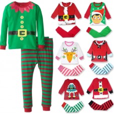 Winter Christmas Baby Kids Children Cotton Toddlers Xmas Santa Gifts Suit Nightwear Pajamas Sleep Bed Clothes