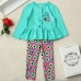 Toddler Girls Long Sleeve Tops Cardigan Floral Printing Leggings Sets