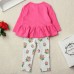Toddler Girls Long Sleeve Tops Cardigan Floral Printing Leggings Sets