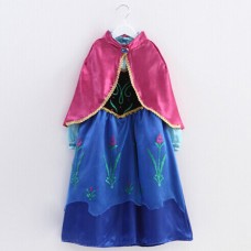 Lovely Baby Girls Splicing Color Printed Irregular Hem Dress With Shawl