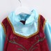 Lovely Baby Girls Splicing Color Printed Irregular Hem Dress With Shawl
