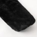 Kid Baby Girls Black Faxu Fur Hooded Coats