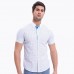 Plaid Geometrical Pattern Summer Cotton Button down Shirts for Men