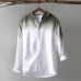 Mens Gradient Color Long Sleeve Cotton Breathable Trendy Casual Shirts