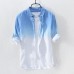 Mens Gradient Color Long Sleeve Cotton Breathable Trendy Casual Shirts