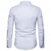 Chic Euramerica Palace Style Embroidery Slim Fit Band Collar Shirts for Men