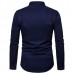 Chic Euramerica Palace Style Embroidery Slim Fit Band Collar Shirts for Men