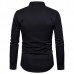 Chic Euramerica Palace Style Embroidery Slim Fit Band Collar Shirts for Men