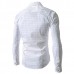 Mens Fashion Plaid Long-sleeved Lapel Checkered Shirt