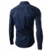 Mens Fashion Plaid Long-sleeved Lapel Checkered Shirt