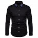 Men Embroidery Solid Color Button Up Shirts