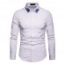 Men Embroidery Solid Color Button Up Shirts