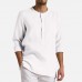 Mens Vintage Stand Collar Solid Color Half Sleeve loose Fit Casual T-shirts