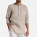Mens Vintage Stand Collar Solid Color Half Sleeve loose Fit Casual T-shirts