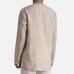Mens Vintage Stand Collar Solid Color Half Sleeve loose Fit Casual T-shirts