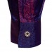 Mens Bright Nightclub Turn-Down Collar Fashion Long-sleeved Designer Shirt