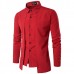 Mens Fashion Connected Two Pieces Personality Casual Long Sleeve Shirts