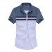 Mens Striped Prinring Summer Short Sleeve Fashion Casual Designer Shirts