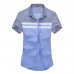 Mens Striped Prinring Summer Short Sleeve Fashion Casual Designer Shirts