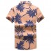Mens Hawaiian Style 3D Coconut Printing Summer Turn Down Collar Beach Casual Shirts