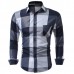 Mens Plaid Printing Slim Checked Button Up Fashion Designer Casual Shirt