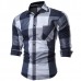 Mens Plaid Printing Slim Checked Button Up Fashion Designer Casual Shirt