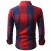 Mens Plaid Printing Slim Checked Button Up Fashion Designer Casual Shirt