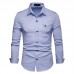 Men Solid Color Turn-down Collar Shirts