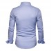 Men Solid Color Turn-down Collar Shirts