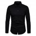 Men Solid Color Turn-down Collar Shirts
