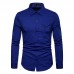 Men Solid Color Turn-down Collar Shirts