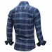 Mens Fashion Plaid Printing Autumn Long Sleeve Cotton Shirts