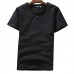 Mens Summer Cotton Vintage Solid Color Short Sleeve Slim Casual T-Shirts