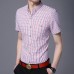 Mens Summer Short Sleeve Plaid Printing Pocket Casual Shirts