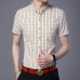 Mens Summer Short Sleeve Plaid Printing Pocket Casual Shirts