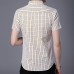 Mens Summer Short Sleeve Plaid Printing Pocket Casual Shirts