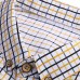 Mens Summer Short Sleeve Plaid Printing Pocket Casual Shirts