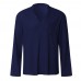 Mens Vintage Breathable Thin V-neck Solid Color Loose Casual Shirts with Chest Pocket